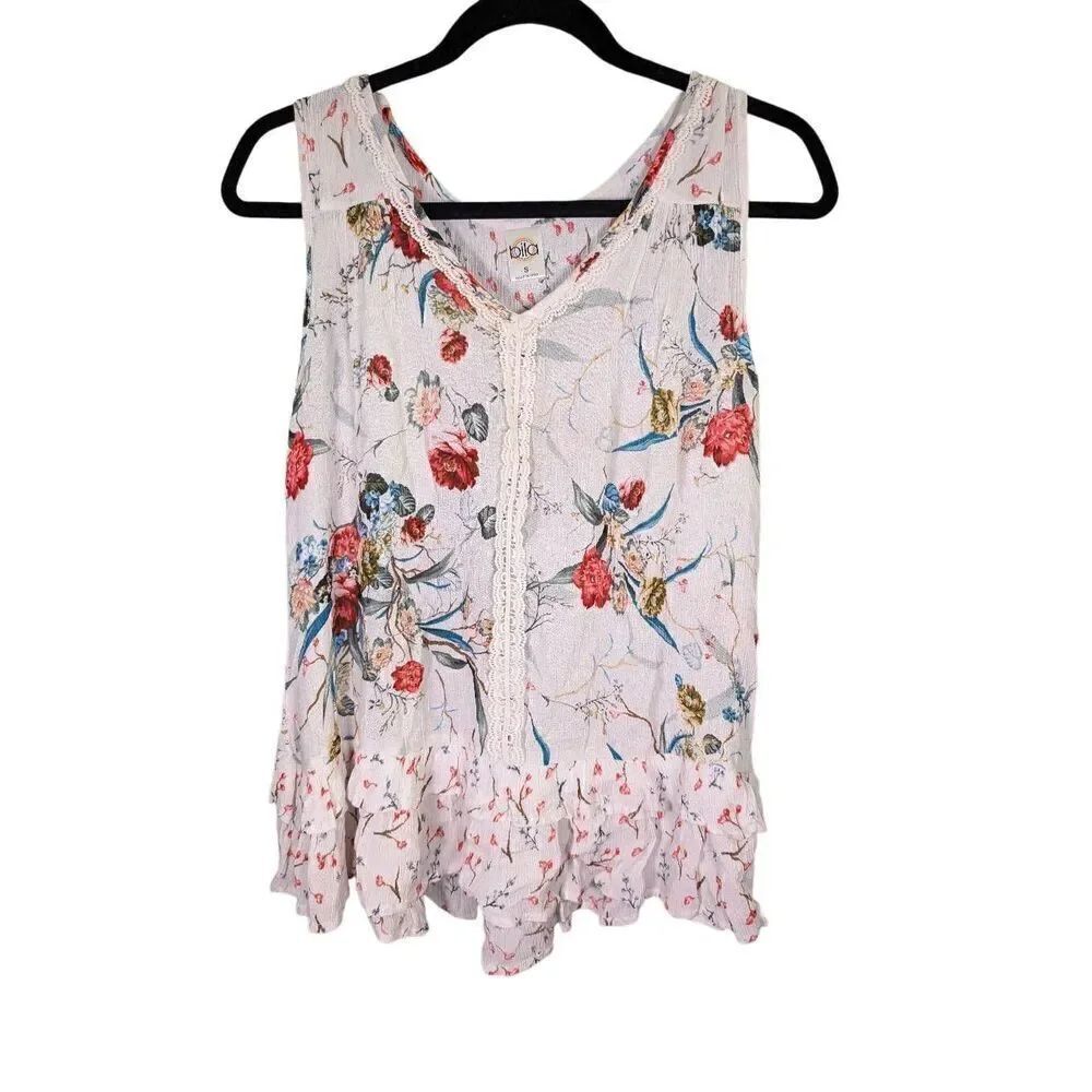 Bila Floral Ruffle Bottom Top Women's S